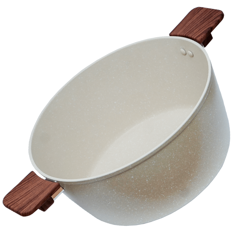 Oala granit 28 cm 7.5 L antiaderenta bej fara capac Adison